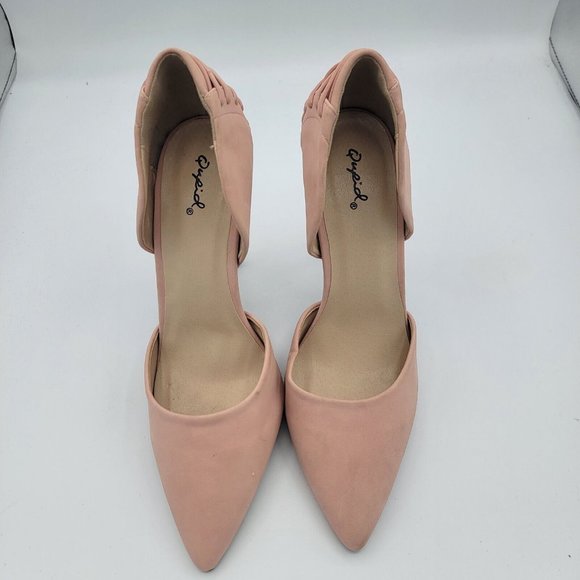 Qupid Shoes Qupid Beat 7x Blush Patent Stilettos Ankle Strap